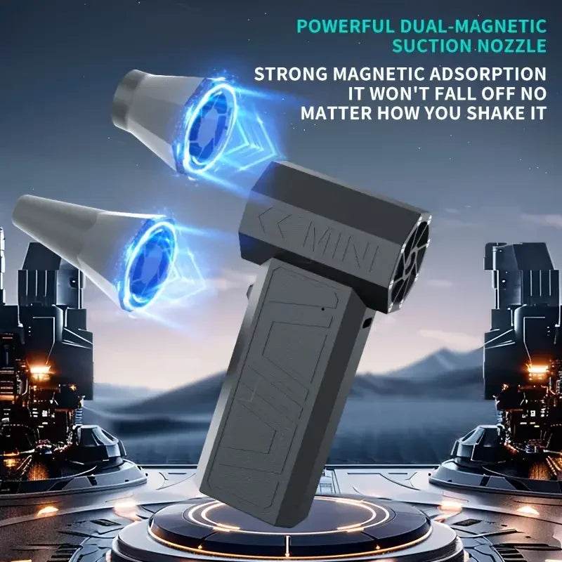 Turbo Fan Mini Air Blower – High-Power Silent Jet Blower with Type-C Fast Charging